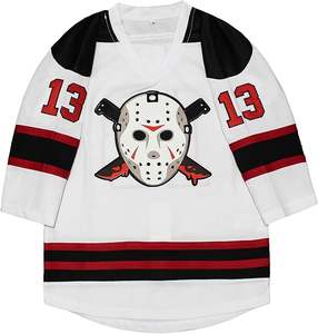 เสื้อเจอร์ซีย์แขนยาวผ้าแห้งเร็วเสื้อเจอร์ซีย์ปักลายระบายอากาศได้ดีดีไซน์ใหม่สำหรับทีมฮ็อกกี้น้ำแข็งแห้งเร็ว - Product Image 2