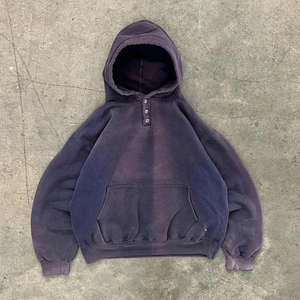 เสื้อมีฮู้ดแบบมีซิปปักโลโก้ได้ตามต้องการผ้าคอตตอน100% เทอร์รี่แอซิดลายตัวอักษรฝรั่งเศสสีจาง - Product Image 5