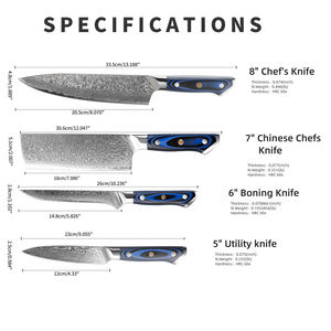 Vente en gros de couteaux de cuisine japonais personnalisés, faits à la main, de haute qualité, OEM et ODM, 67 couches, manche G10, trancheuse de chef - Product Image 6