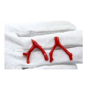 Corail poli rugueux en forme de bâton de corail rouge italien naturel pour faire des bijoux de boucle d'oreille - Product Image 2