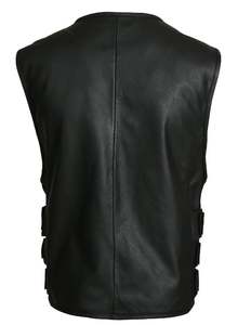 Handmade Classy Collar Sleek Zip-up Slim-fit Biker Racer Leather <b>Waistcoat</b> 2025 Pure Leather Vest Distressed Vest - Product Image 6