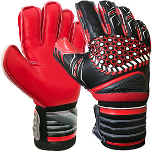Direct Factory's High Quality Professional Soccer <b>Gloves</b> Adults <b>Youth</b> Super Grip Latex Waterproof Full Finger Goalkeeper <b>Gloves</b> - Product Image 1