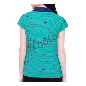 Polos ajustados de algodón con logotipo bordado para mujer - Product Image 4