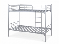 Lit superposé en métal ARSU, taille double, couleur crème, structure durable, échelle, barrières de sécurité, portes doubles ventilées verrouillables avec clé