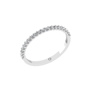 Delicado anillo apilable de platino 950, personalizable, Diamante cultivado en laboratorio para mujer, banda de eternidad delgada, compromiso de boda certificado IGI - Product Image 1