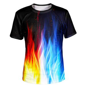 Men's 3D Printed Short Sleeve Summer T-<b>Shirt</b> Colorful O-Neck with Solid Pattern - Product Image 5
