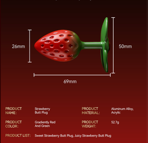 Plug Anale in Lega <span class=keywords><strong>di</strong></span> Alluminio a Forma <span class=keywords><strong>di</strong></span> Fragola, Superficie Liscia per Esercizi <span class=keywords><strong>di</strong></span> <span class=keywords><strong>Piacere</strong></span> Anale, Giocattoli Sessuali per Adulti, per Donne e Uomini - Product Image 6