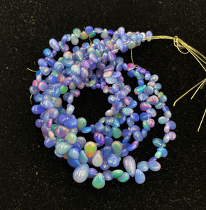 Cuentas de Ópalo Natural Etíope en Forma de Pera, Pulido, Hilo de 8 Pulgadas, 27 CT, 3.50*5-7*9 MM, para Joyería y Regalos - Product Image 1