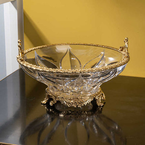 Assiette de fruits en cristal en laiton de luxe grande maison hôtel Table décoration accessoire artisanat métal Art pour les mariages Ramadan nouveau - Product Image 5