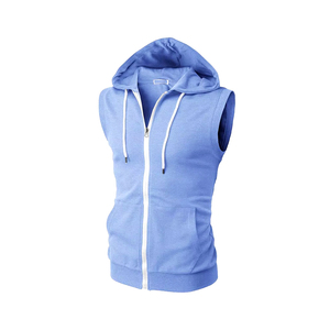 Sweat à capuche sans manches en coton 100% pour hommes pull oversize à épaules dénudées Streetwear vêtements de fitness de grande taille pour l'été - Product Image 2