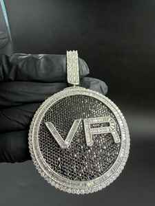 จี้เพชรโมอิสซาไนต์สีดำและสีขาวสั่งทำพิเศษ ประดับเพชรเต็มตัว พร้อมสร้อยคอเงินแท้ 925 สไตล์ฮิปฮอป ราคาประหยัด - Product Image 1