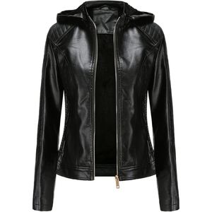 Veste en cuir d'agneau à capuche de qualité supérieure pour femmes, vêtements de mode sur mesure - Product Image 1