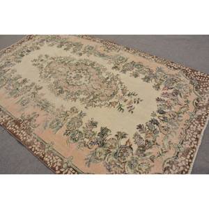 Classique Beige Vert 5.7X6 pieds Vintage Tapis Turc Laine Grande Zone Patchwork Motif avec Support En Latex pour Couloir Chambre Utilisation - Product Image 4
