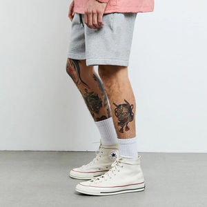 กางเกงขาสั้นซับเหงื่อของผู้ชายผ้าฝ้าย100% มีเชือกผูกระบายอากาศสำหรับผู้ชายกางเกงขาสั้นออกกำลังกายแบบบล็อกสีทึบ - Product Image 2