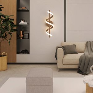 Luz de pared decorativa en espiral para pared, estilo moderno para pasillo, entrada, pasillo, sala de estar, mesita de noche, lámpara de lectura Simple - Product Image 4