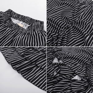 BP Retro Vintage estilo gótico rayas blancas y negras Bustle falda BP000354-1 - Product Image 6