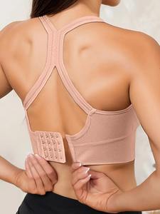 Sujetador deportivo de estilo Simple para mujer, chaleco de Yoga para gimnasio de punto de nailon, antideslizante, transpirable, camiseta sin mangas atlética para adultos, almohadillas frontales extraíbles - Product Image 6