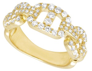 Anillo VVS Moissanite Round Diamond Iced Out en plata 925 Anillo de banda de enlace cubano Hip Hop personalizado para hombres y mujeres - Product Image 3