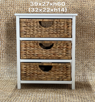 Commodes de rangement modernes en jacinthe d'eau tressée pour vêtements et literie, écologiques, minimalistes, amovibles et détachables
