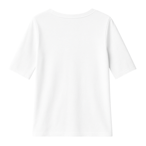 Camiseta de Manga Larga con Cuello en V para Mujer, Blanca, Gruesa, 100% Algodón Orgánico de Lujo, Preencogido, Certificado GOTS, Ajuste Premium y Duradero - Product Image 2
