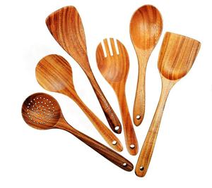 Serveurs à salade de luxe naturels et écologiques Lot de 2 outils à salade en bois faits à la main Ustensiles de cuisine pour la maison - Product Image 4