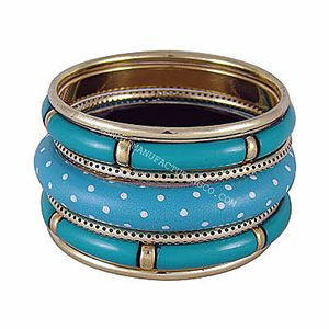 Venta directa de fábrica de joyería y accesorios de moda hechos a mano Brazaletes de cristal coloridos con juego de brazaletes de moda de metal - Product Image 2