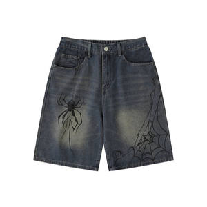 Shorts en jean 100% coton pour homme Style graffiti artistique Streetwear Shorts Logo personnalisé Fournisseur OEM - Product Image 1