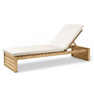 Chaise longue en teck pour resort, fabriquée en Indonésie - Product Image 2
