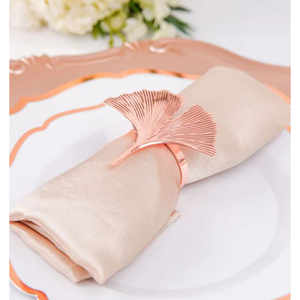Dernier design de luxe Rond de serviette design feuille d'or rose Réglage de la table Porte-serviettes décoratif au prix le plus bas - Product Image 2