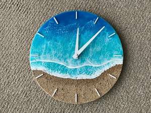 Horloge murale Art Déco moderne, affichage à aiguilles magnétiques, fonctionne à piles, surdimensionnée, salon, mouvement à quartz, résine, bois - Product Image 5