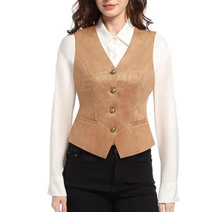 Chaleco de Cuero para Mujer con Diseño de Logotipo Personalizado al por Mayor, Chaleco de Cuero Informal de Moda para Invierno al Aire Libre - Product Image 3