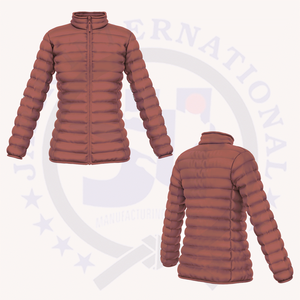 Chaqueta acolchada de talla grande para mujer hecha a medida de alta calidad, ropa informal brillante para invierno con cierre de cremallera, precio al por mayor - Product Image 1