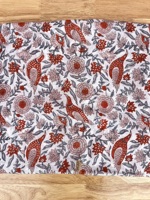 Tissu en coton imprimé à la main motif floral d'oiseaux, pur coton, tissu en continu, imprimé nature, textile en coton doux pour la confection de robes