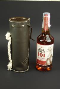 Porte-bouteille de vin monogramme personnalisé fabriqué à la main en cuir véritable porte-bouteille portable pour les fêtes OEM-ALW - Product Image 3
