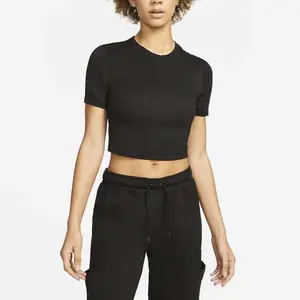 Best Selling Good Quality Ladies Crop Top T Shirts O-Neck Breathable Quick Dry High Quality Manufacture Cotton Crop Top T Shirts