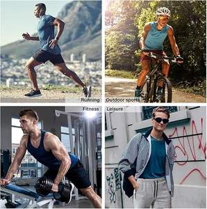 Vêtements de sport de fitness d'été respirants en gros, polyester/coton, maille décontractée, taille élastique, séchage rapide, impression personnalisée, salle de sport - Product Image 5