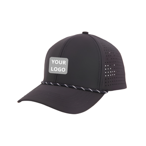 Gorra de Golf Impermeable con Detalle de Cuerda, Logotipo Personalizado, Orificios Cortados con Láser, Ligera, de Secado Rápido, con Cierre a Presión para Hombre - Product Image 1