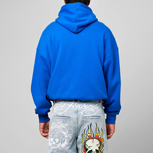Sudadera con Capucha Personalizada con Pedrería Bordada, 100% Algodón, Estilo Vintage para Hombre, Invierno, Teñido Liso, Felpa Gruesa, Transpirable - Product Image 2