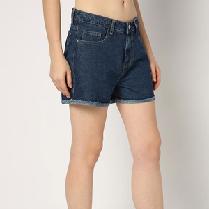 Shorts en jean droits déchirés à la mode pour hommes, coupe ajustée, 100% coton, streetwear décontracté pour adolescents et garçons - Product Image 2