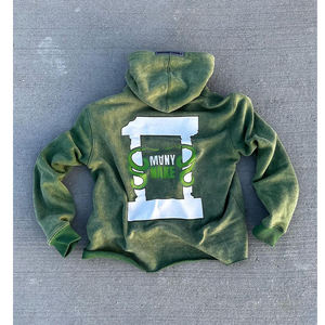 Custom Streetwear Maternidad Slim Fit Sudadera con capucha Conjunto de chándal para los hombres con cremallera Sun Faded ácido lavado Diseño - Product Image 3