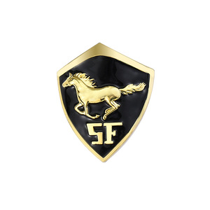 Plaque de logo rectangulaire décorative en alliage de zinc avec épingles pour portefeuille, badge moulé sous pression émaillé - Product Image 4