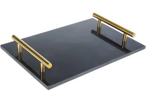 Bandeja de servicio de resina ecológica con mango de Metal, bandeja de cerveza para bebidas de té y café hecha a mano para uso en restaurante de Hotel en casa - Product Image 6