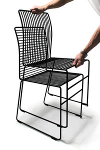 High Quality <b>Stackable</b> Cheap Price Steel Iron Frame Antique Vintage Metal <b>Chair</b> <b>Outdoor</b> Conversation Metal Black <b>Chair</b> - Product Image 5