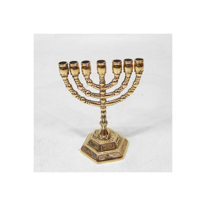 Centro de mesa de Decoración de cumpleaños, soporte de vela Menorah, calidad superior, 7 brazos, portavelas judío de Color dorado - Product Image 2