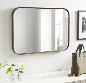 Espejo Rectangular con Marco de Madera para Decoración del Hogar, Dormitorio y Sala de Estar, para Uso en Apartamentos o Bar Mitzvah - Product Image 1