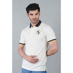 Polo Unze London ODM pour homme, modèle Dennis blanc, coupe ajustée confortable, respirant, en spandex, brodé, avec fermeture éclair, design uni, tailles XL à 6XL - Product Image 2