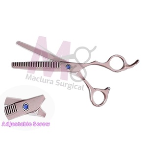 Ciseaux de coiffure professionnels MACLURA 6,0 pouces droits en acier inoxydable 4Cr13 pour droitiers, ensemble de ciseaux à effiler avec poignée en caoutchouc à bout arrondi - Product Image 2