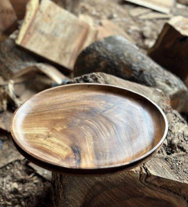 Placas de cargador de madera de acacia hechas a mano más vendidas, diseño Popular de forma redonda para bodas, juegos de platos sostenibles de glowin fashion - Product Image 5