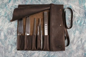 Cuisine pliante fournitures culinaires sac étanche voyage Portable couteaux en cuir étui de transport Chef couteau sac rouleau LKR-0264 - Product Image 4