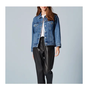 Veste en jean Oem pour femmes Vêtements d'extérieur décontractés pour femmes Veste d'automne en denim Manteau boutonné Veste en jean oversize pour - Product Image 3